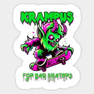 Krampus for bad skaters Sticker